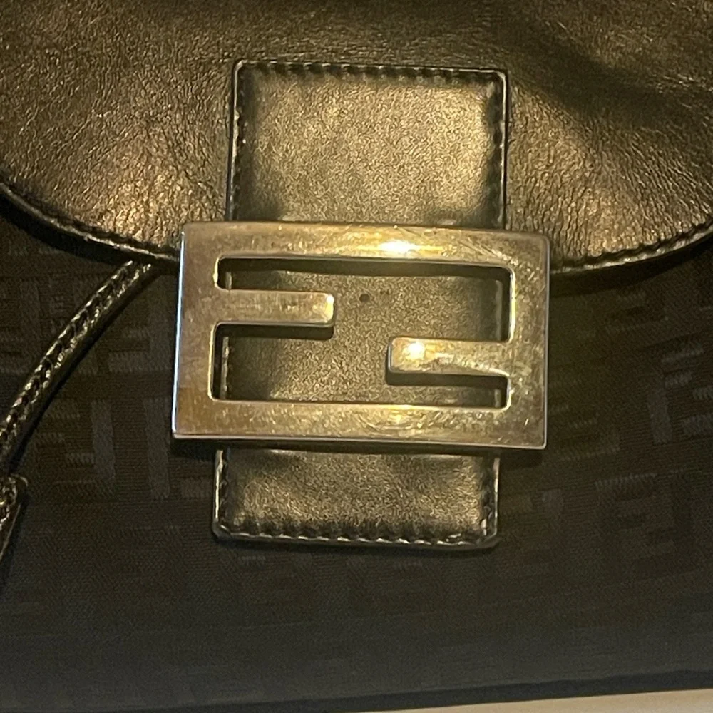 Fendi Black Zucca Print Handbag - Picture 4 of 16